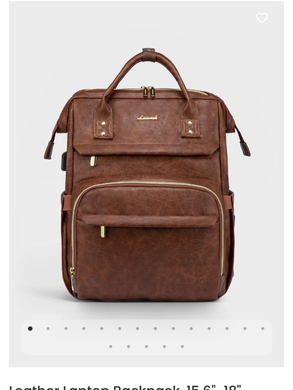 Lovevook Brown Leather Backpack - Discontinued Color - Picture 12 of 12